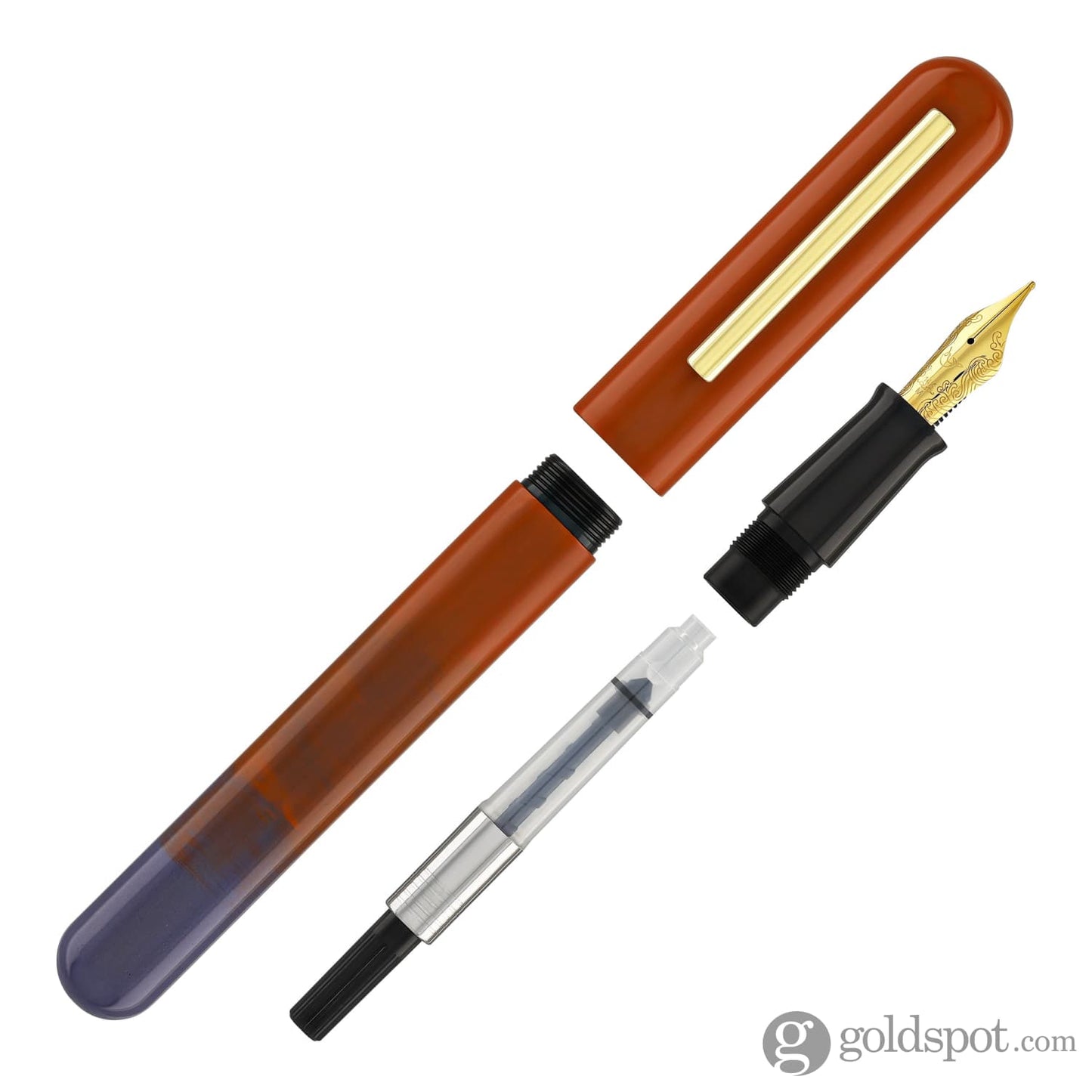 IKKAKU by Nahvalur Gradient Urushi Fountain Pen in Yan-Zhi Vermilion