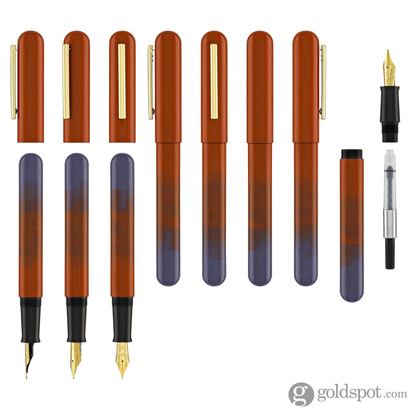 IKKAKU by Nahvalur Gradient Urushi Fountain Pen in Yan-Zhi Vermilion