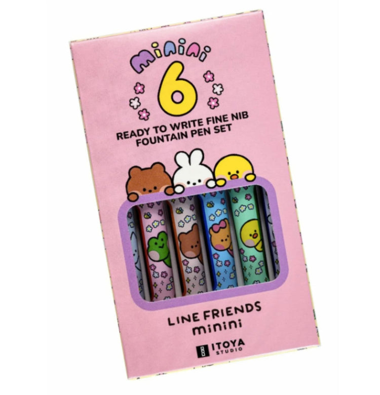 Itoya Line Friends Minini Blade Fountain Pen Set - Pack of 6 Fountain Pen