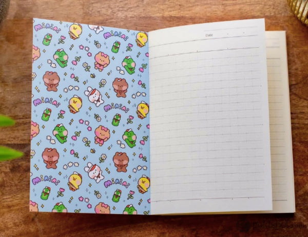 Itoya Oasis Notebook in LINE FRIENDS Minini ’Adventure Grid’ - A6 Notebooks Journals