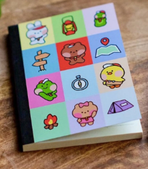 Itoya Oasis Notebook in LINE FRIENDS Minini ’Adventure Grid’ - A6 Notebooks Journals