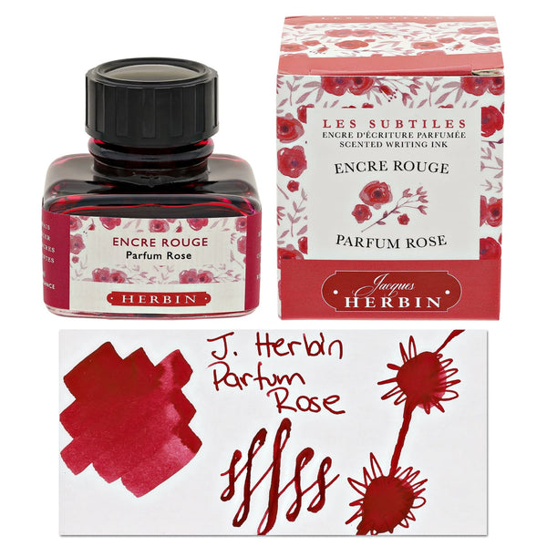 J. Herbi Red Rose Scented Bottled Fountain Pen Ink - 30 mL