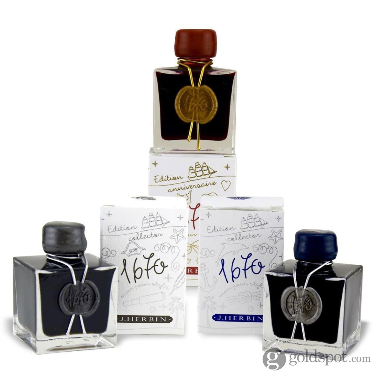 J. Herbin 1670 Anniversary Collection Bottled Ink - Set of 3 Bottled Ink