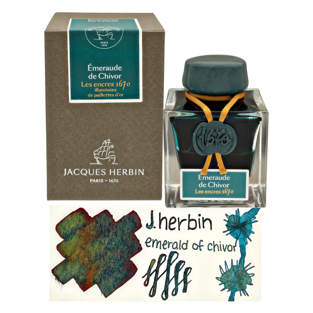 J. Herbin 1670 Emerald of Chivor - 50 mL Bottled Ink - Goldspot Pens