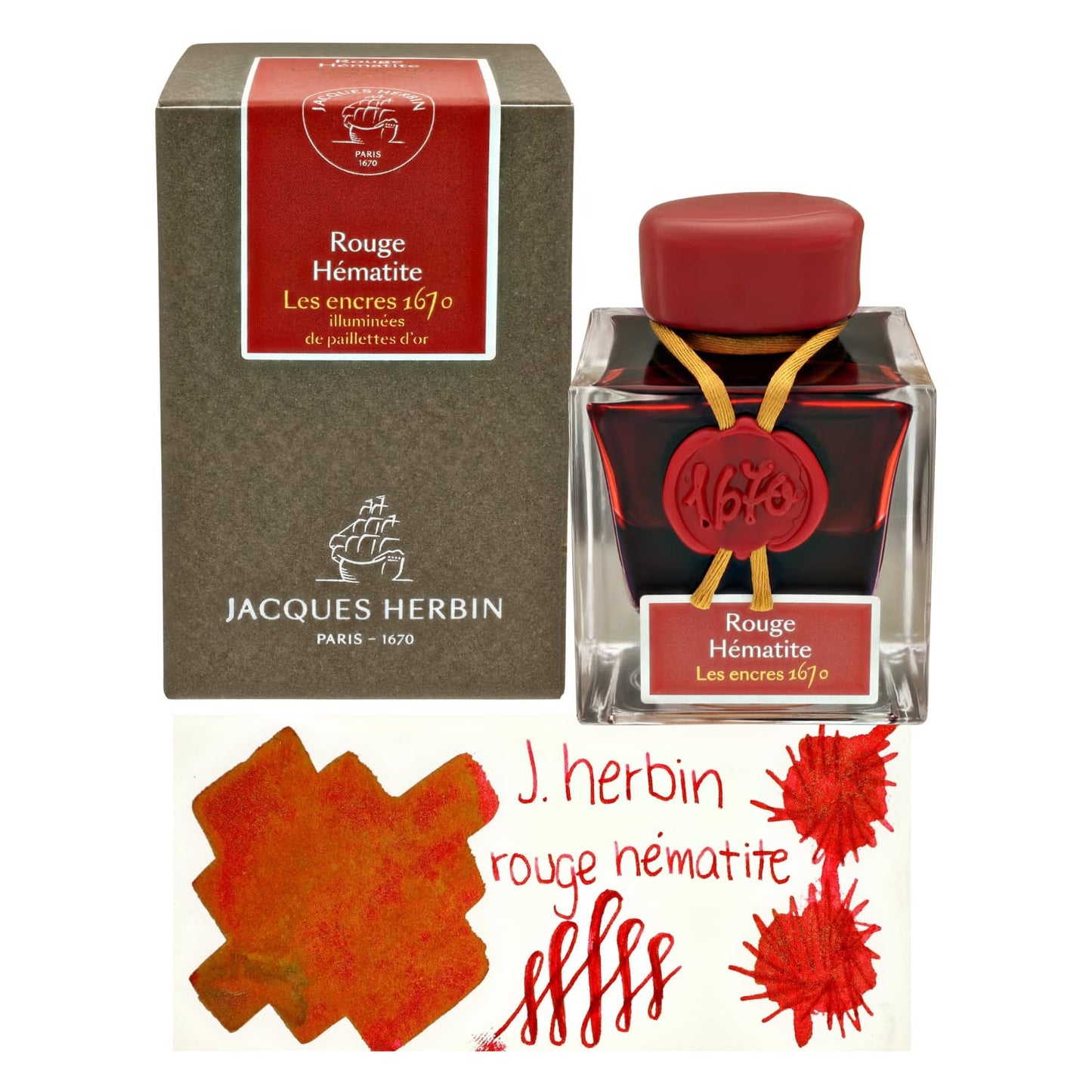 J. Herbin 1670 Anniversary Bottled Ink in Rouge Hematite - 50 mL Bottled Ink