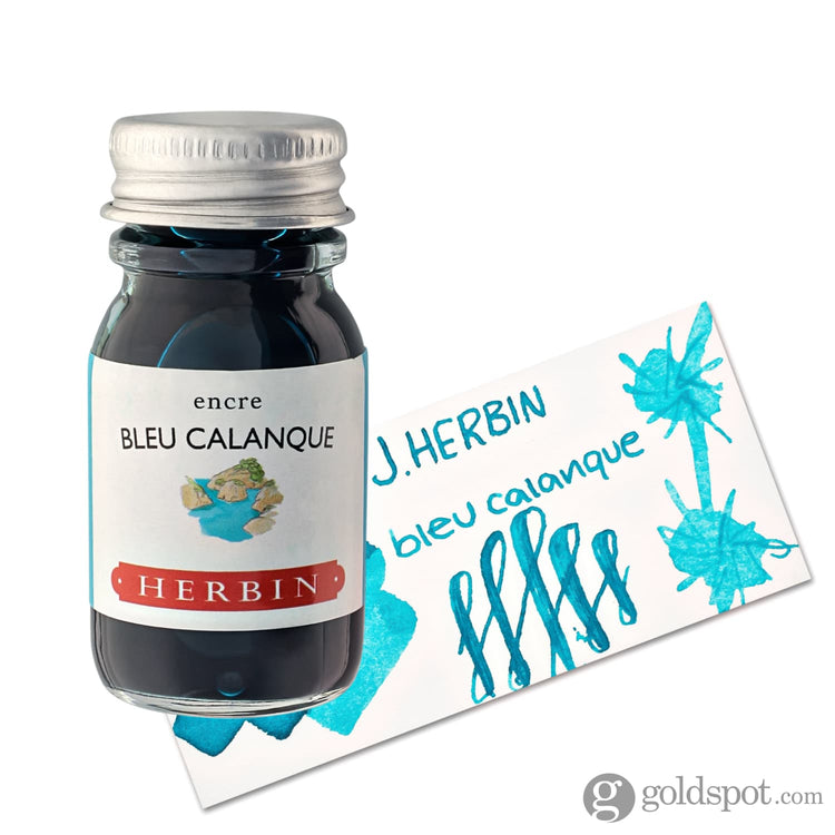 J. Herbin Bottled Ink in Bleu Calanque (Cove Blue) 10ml Bottled Ink