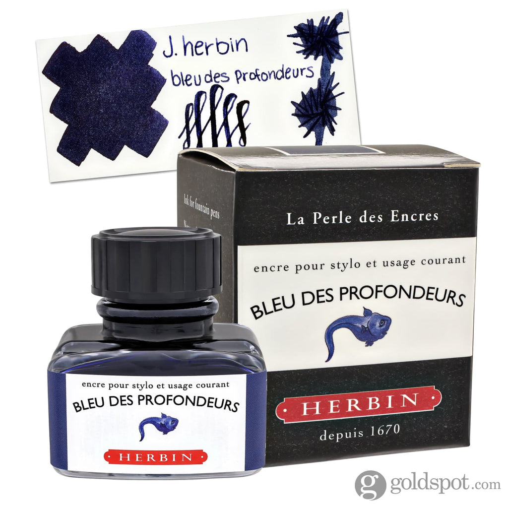 J. Herbin Bottled Ink in Bleu des Profondeurs (Ocean Depths Blue) 30ml Bottled Ink