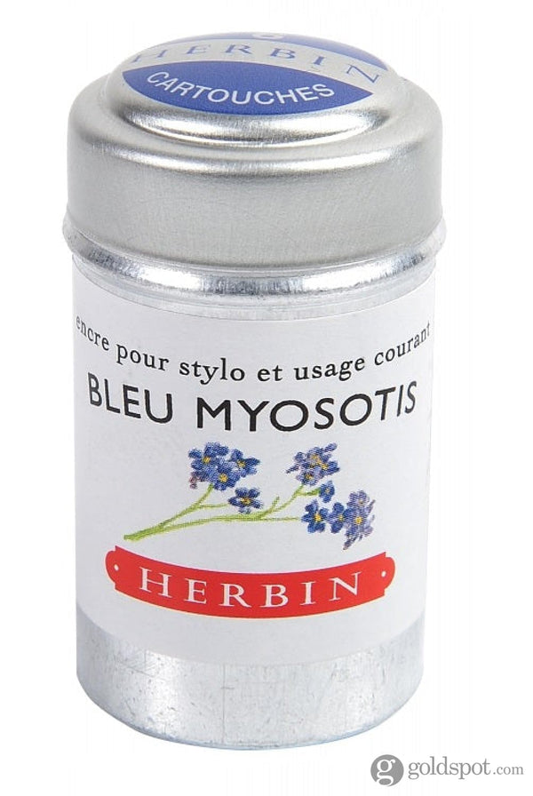 J. Herbin Bottled Ink and Cartridges in Bleu Myosotis (Forget-me-not Blue) Cartridges Bottled Ink