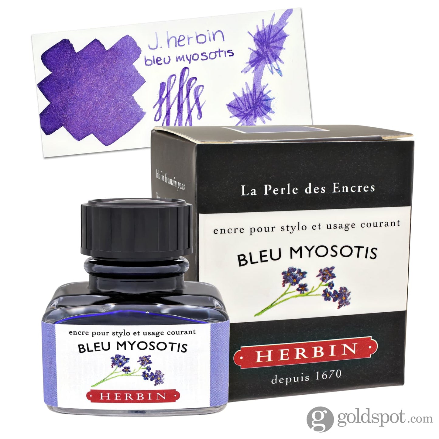 J. Herbin Bottled Ink and Cartridges in Bleu Myosotis (Forget-me-not Blue) 30ml Bottled Ink
