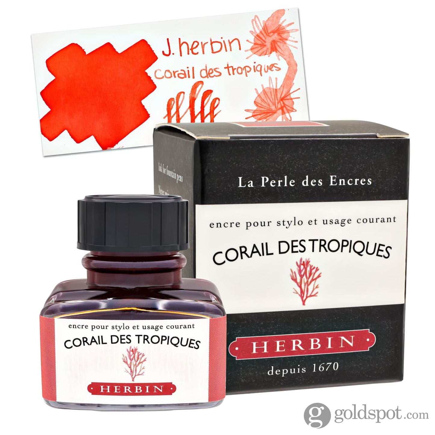 J. Herbin Bottled Ink in Corail des Tropiques (Tropical Coral) 30ml Bottled Ink