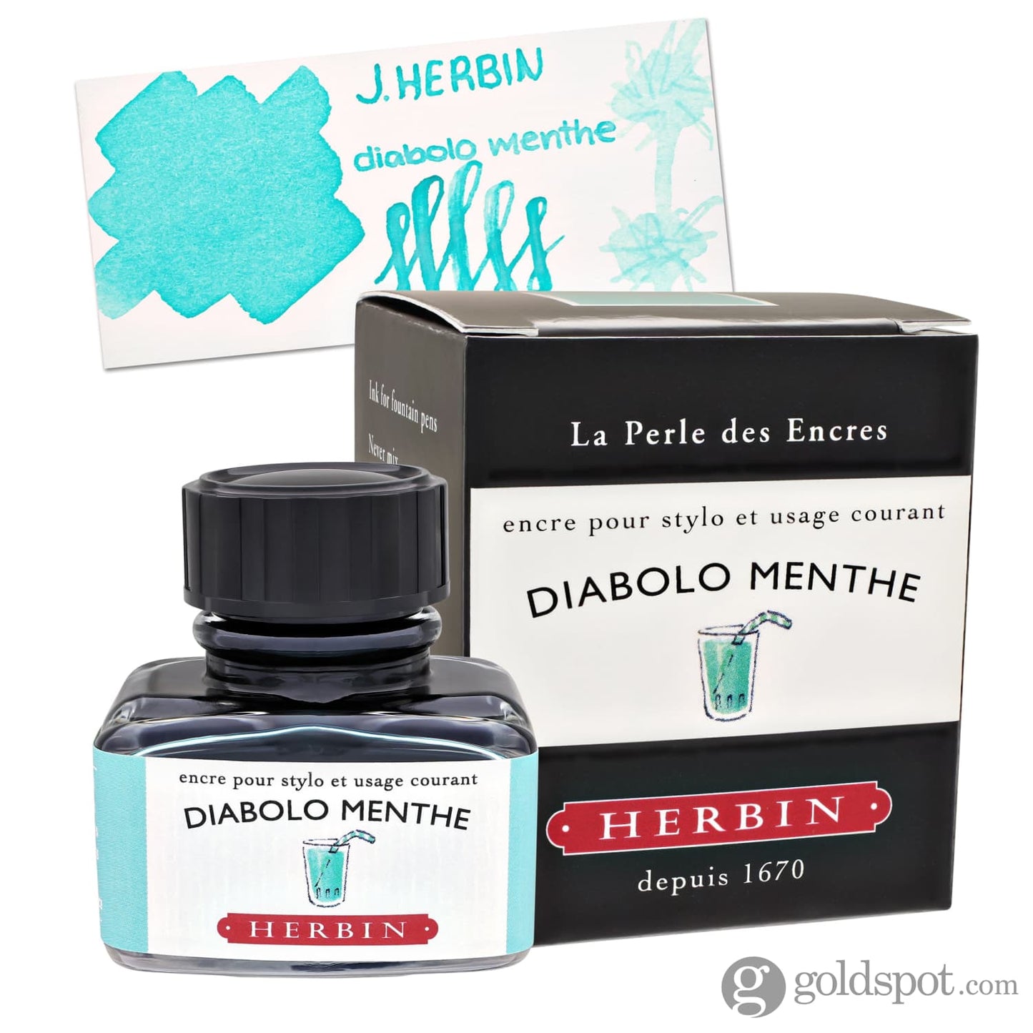 J. Herbin Bottled Ink in Diabolo Menthe (Mint Lemonade) 30ml Bottled Ink