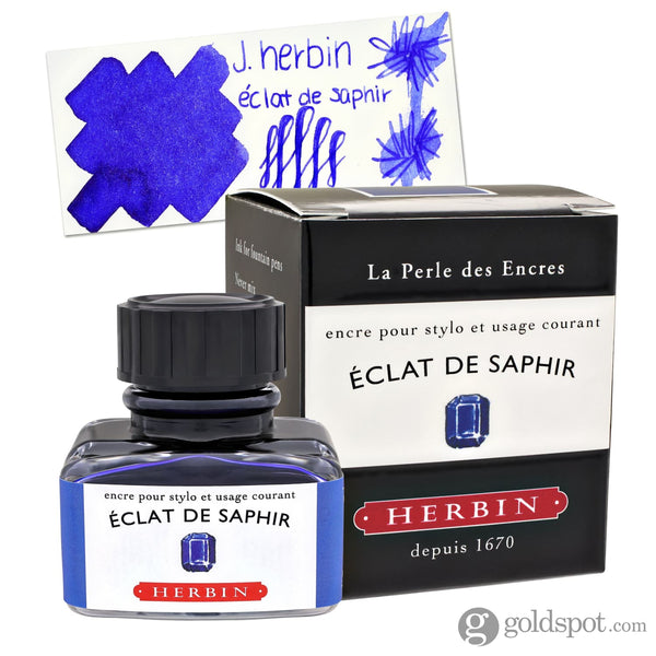 J. Herbin Bottled Ink and Cartridges in Eclat de Saphir (Sapphire Blue) 30ml Bottled Ink