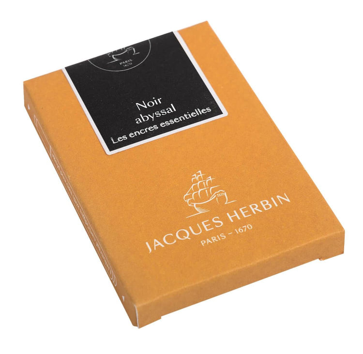 J. Herbin Fountain Ink Cartridges in Noir Abyssal - Pack of 7 Fountain Pen Cartridges