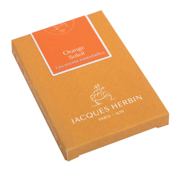 J. Herbin Fountain Ink Cartridges in Orange Soleil - Pack of 7 Fountain Pen Cartridges