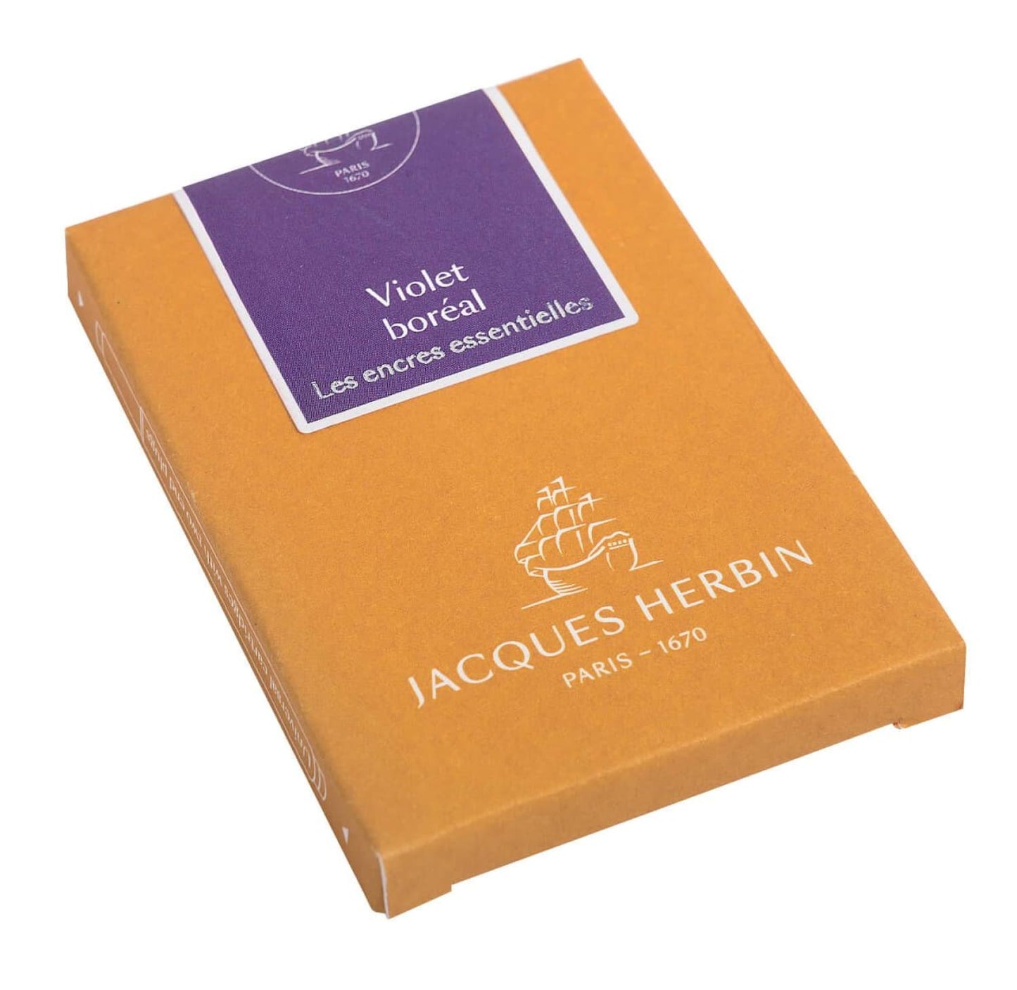 J. Herbin Fountain Ink Cartridges in Violet Boreal - Pack of 7 Fountain Pen Cartridges
