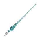 J. Herbin Glass Dip Pen in Green Tapered Spiral Handle with Frosted Glass Dip Pen