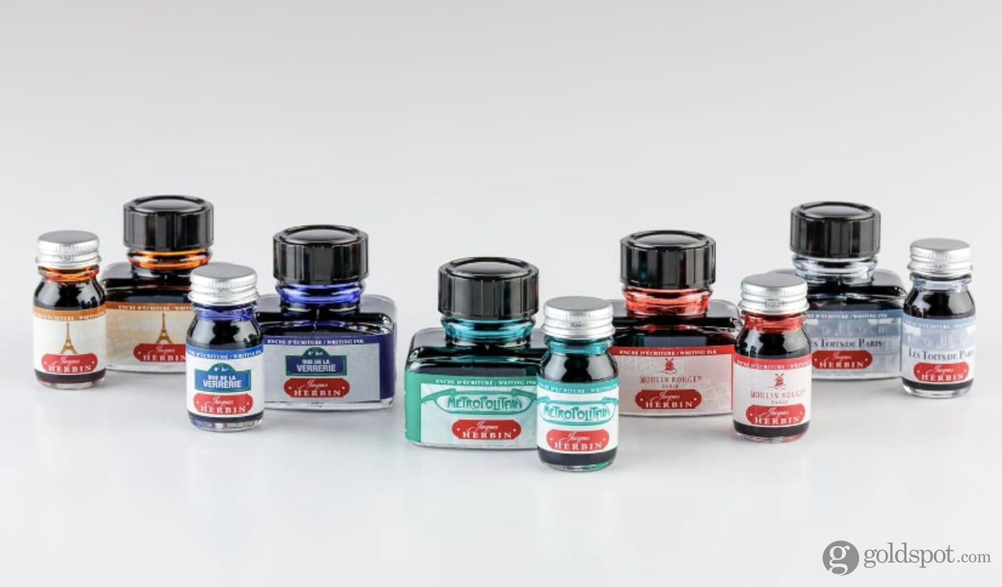 Jacques Herbin Paris Ink Collecton - 10ml Bottles Gift Set Bottled Ink