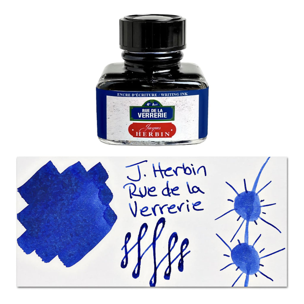 J. Herbin Ink Paris Collecton in Rue de la Verrerie Blue - 30ml Bottled Ink