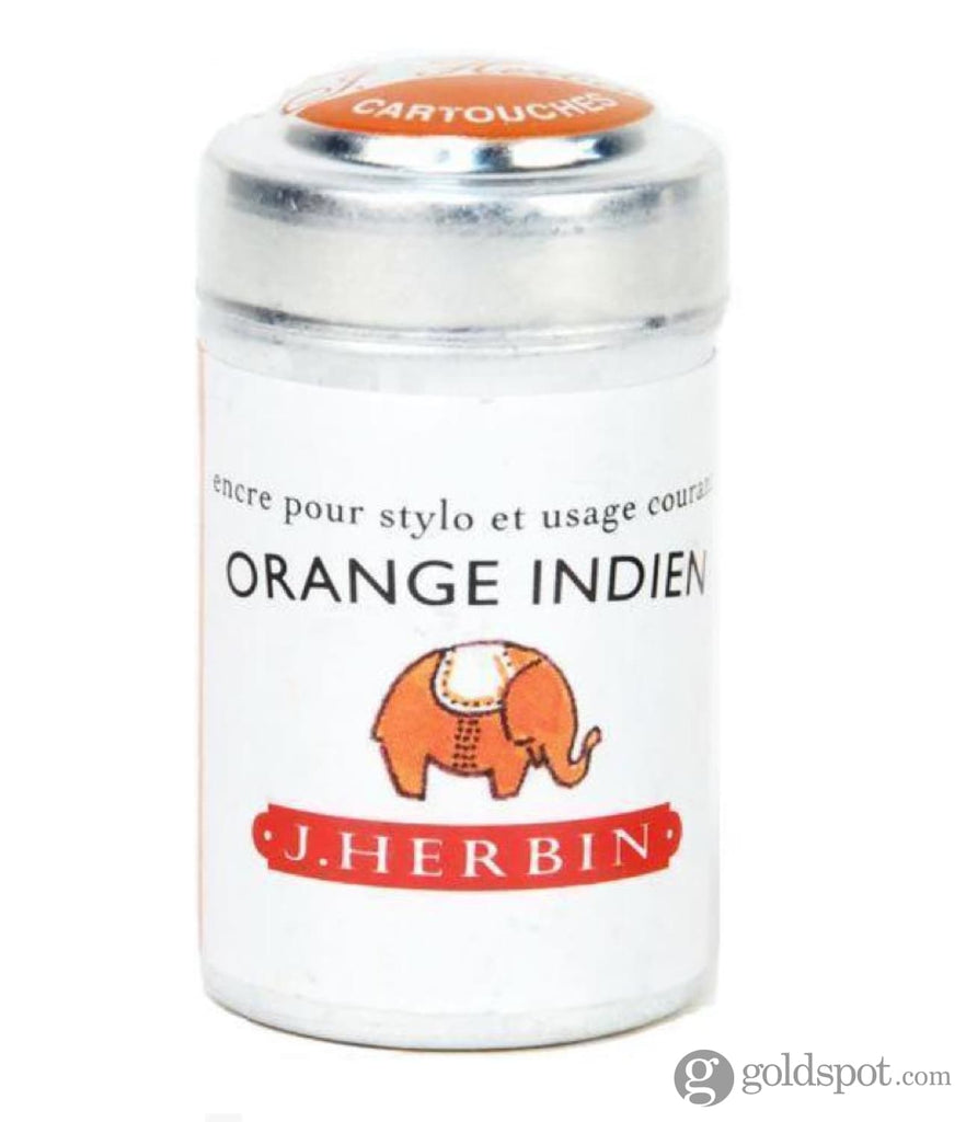 J. Herbin Bottled Ink and Cartridges in Orange Indien (Indian Orange) Cartridges Bottled Ink