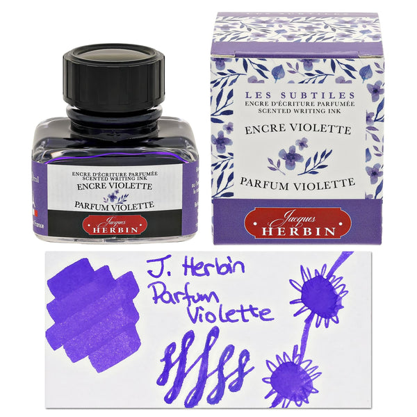 J. Herbin Purple Bottled Fountain Pen Ink - Violet Scented 30 mL