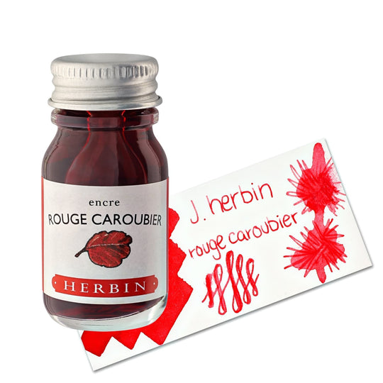J. Herbin Rouge Caroubier (Carob Seed Red) Bottled Fountain Pen Ink and Cartidges
