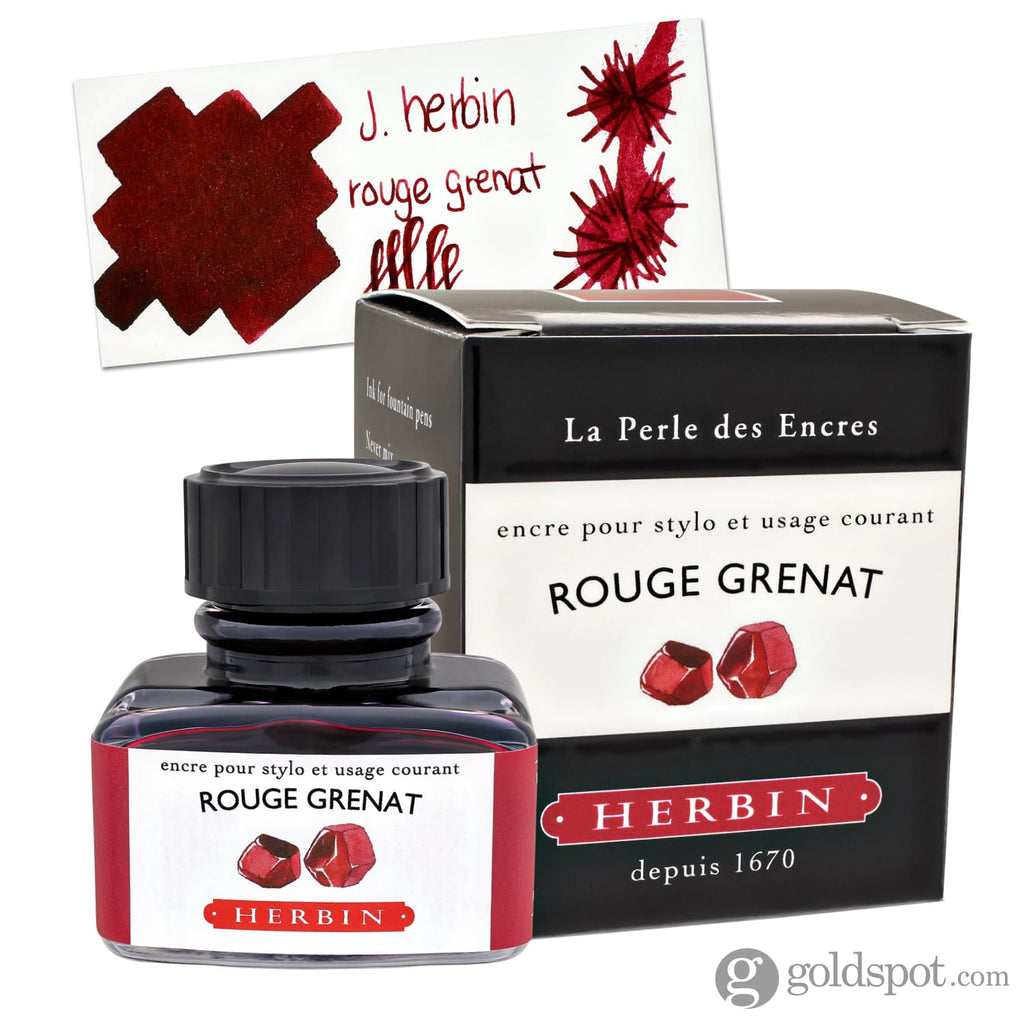 J. Herbin Rouge Grenat (Garnet Red) Bottled Fountain Pen Ink - Goldspot Pens