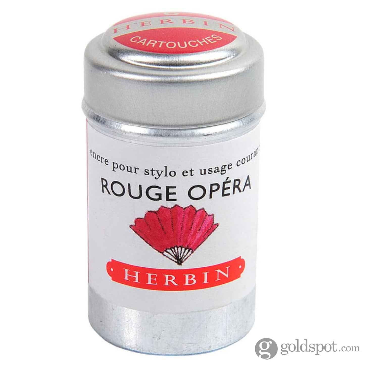 J. Herbin Bottled Ink and Cartridges in Rouge Opéra (Red Opera) Cartridges Bottled Ink