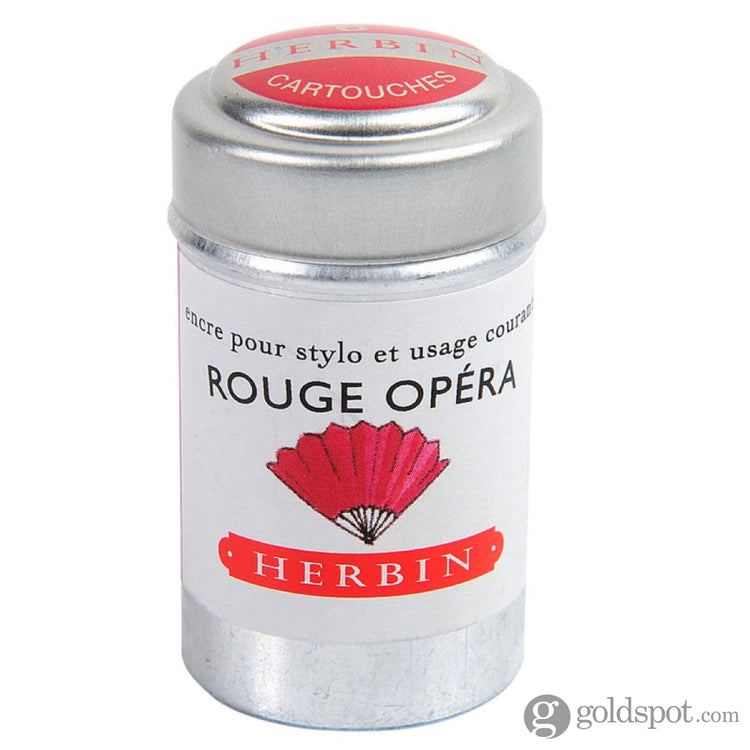 J. Herbin Bottled Ink and Cartridges in Rouge Opéra (Red Opera) Cartridges Bottled Ink