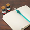 J. Herbin Round Glass Pen and Ink Set in Turquoise Dip Pen