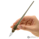 J. Herbin Round Glass Pen in Black Tapered Spiral Handle with Frosted Glass Dip Pen