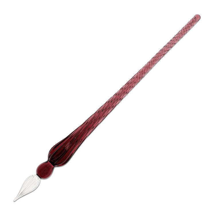 J. Herbin Round Glass Pen in Violet Tapered Spiral Handle with Frosted Glass Dip Pen