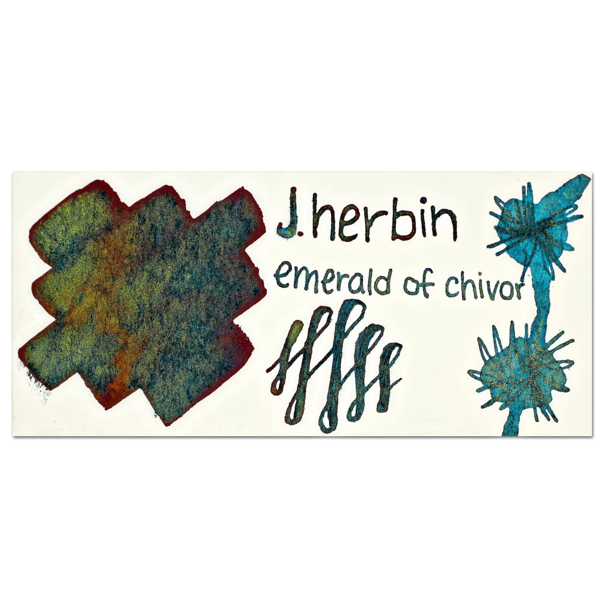 Herbin Inks Examples J. Herbin Sample Ink in Emerald Of Chivor - 2 mL - Goldspot Pens
