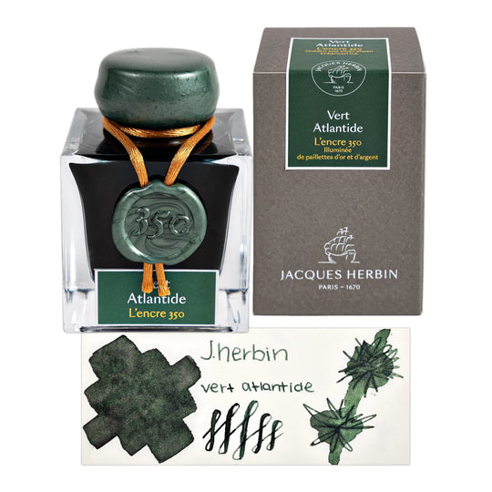 J. Herbin Vert Atlantide Encre 350 Bottled Fountain Pen Ink - 50 mL