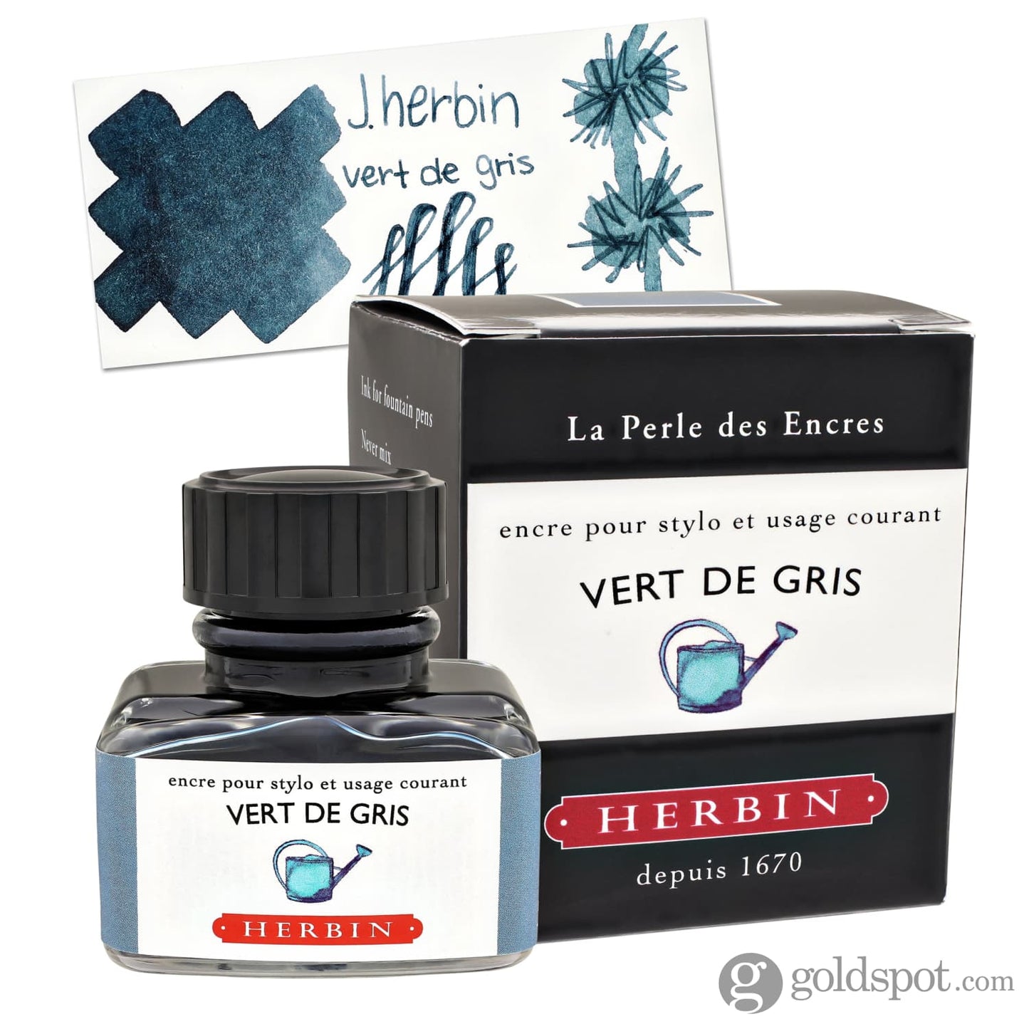 J. Herbin Bottled Ink in Vert de Gris (Greyish Green) 30ml Bottled Ink