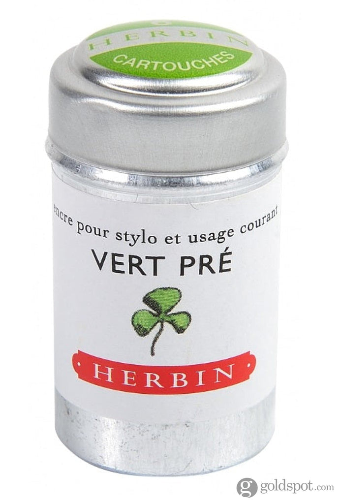 J. Herbin Bottled Ink and Cartridges in Vert Pre (Green Prarie) Cartridges Bottled Ink