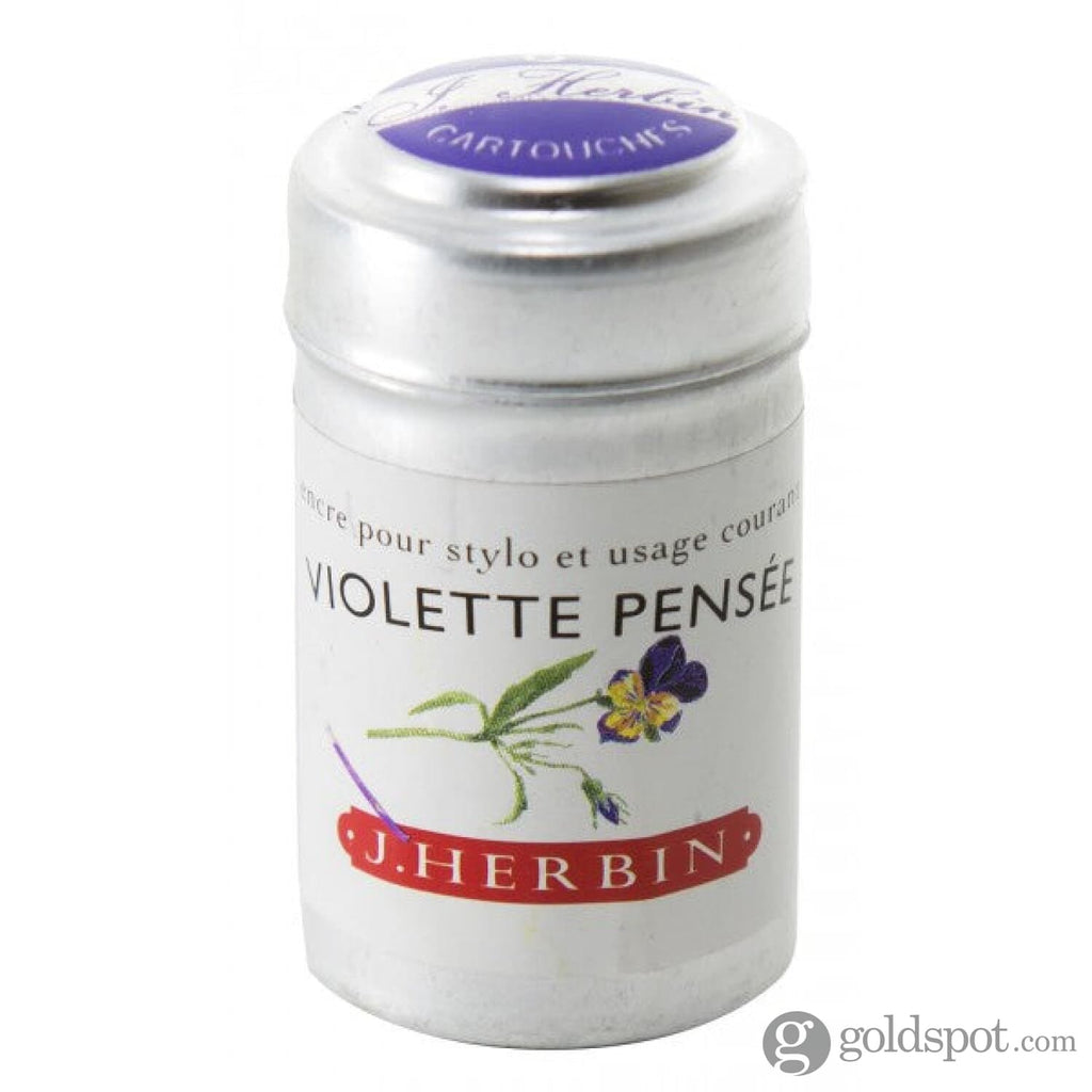 J. Herbin Bottled Ink and Cartridges in Violet Pensée (Pensive Violet) Cartridges Bottled Ink