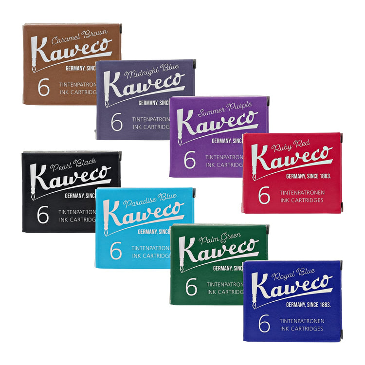 Kaweco Ink Cartridges in Assorted Colors - 8 Sets of 6 Fountain Pen Cartridges