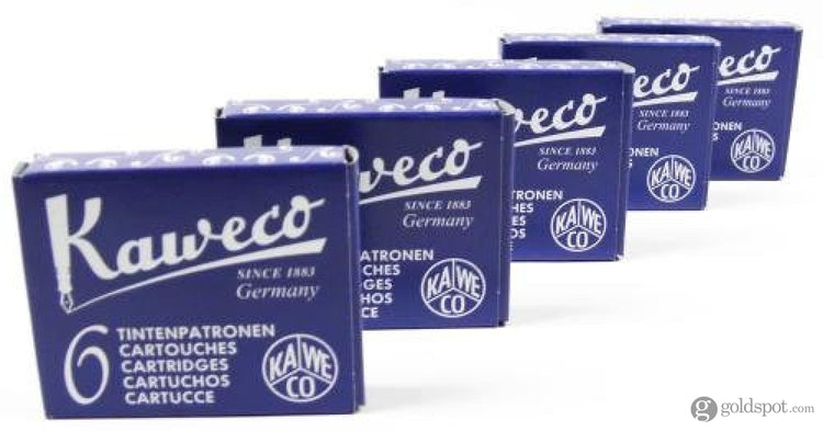Kaweco Ink Cartridges in Blue/Black - 5 Sets of 6 Fountain Pen Cartridges