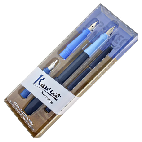 Kaweco Perkeo Calligraphy Set in Blue - 1.1mm 1.5mm and 1.9mm Nibs Fountain Pen