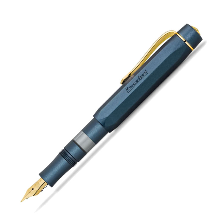 Kaweco Piston Sport AL Fountain Pen in Navy/Gold Starter Set Fountain Pen