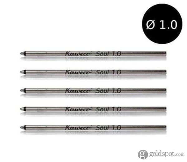 Kaweco Soul D1 Refill in Black - Pack of 5 Medium Ballpoint Pen Refills