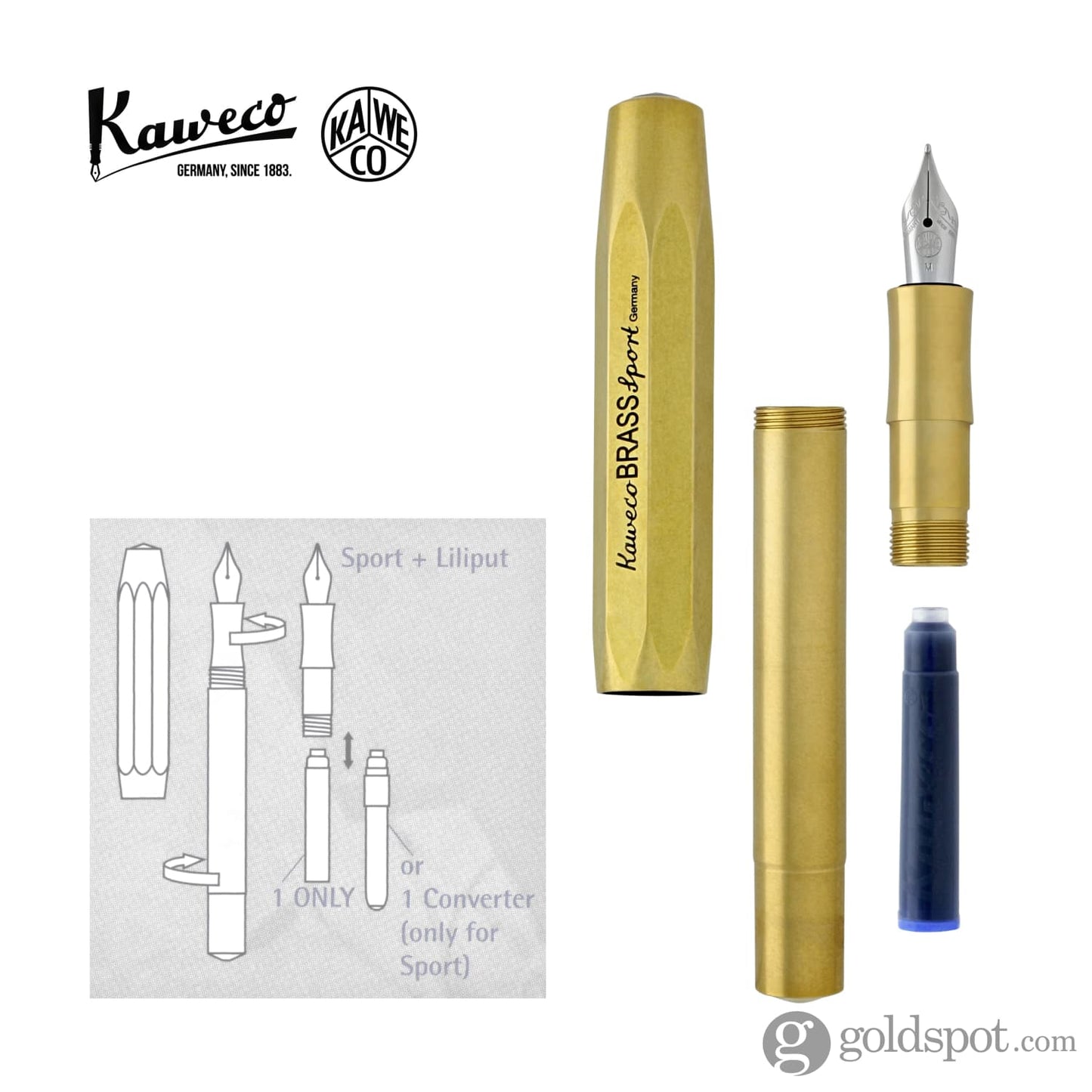 Kaweco Sport Fountain Pen in Raw Brass Fountain Pen