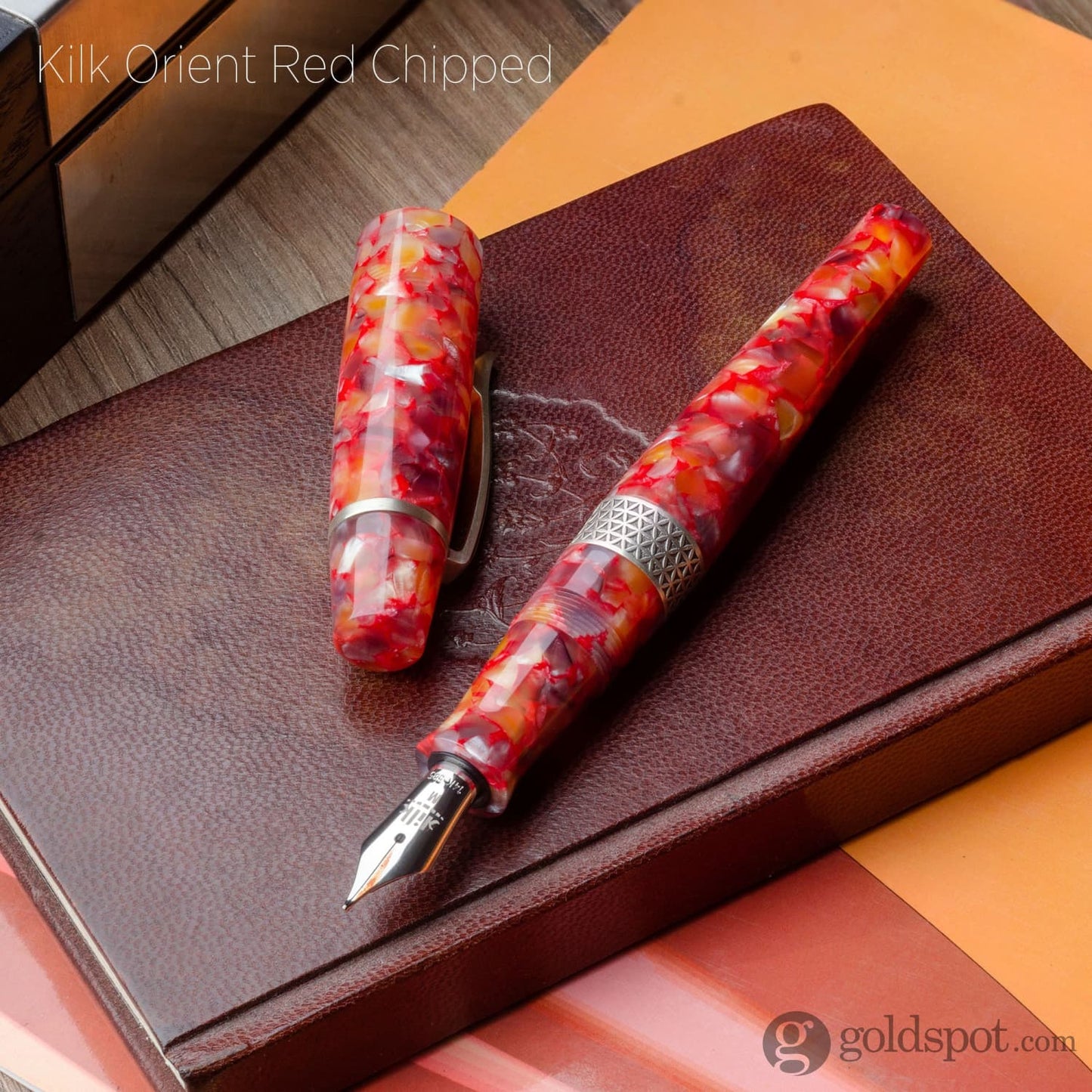 Kilk Orient Fountain Pen in Red Chipped Fountain Pen