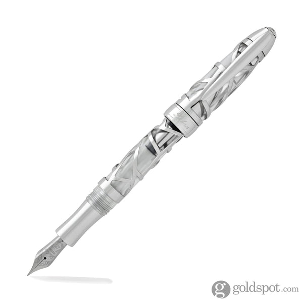 Laban 300 Skeleton Fountain Pen in Chrome Broad Fountain Pen