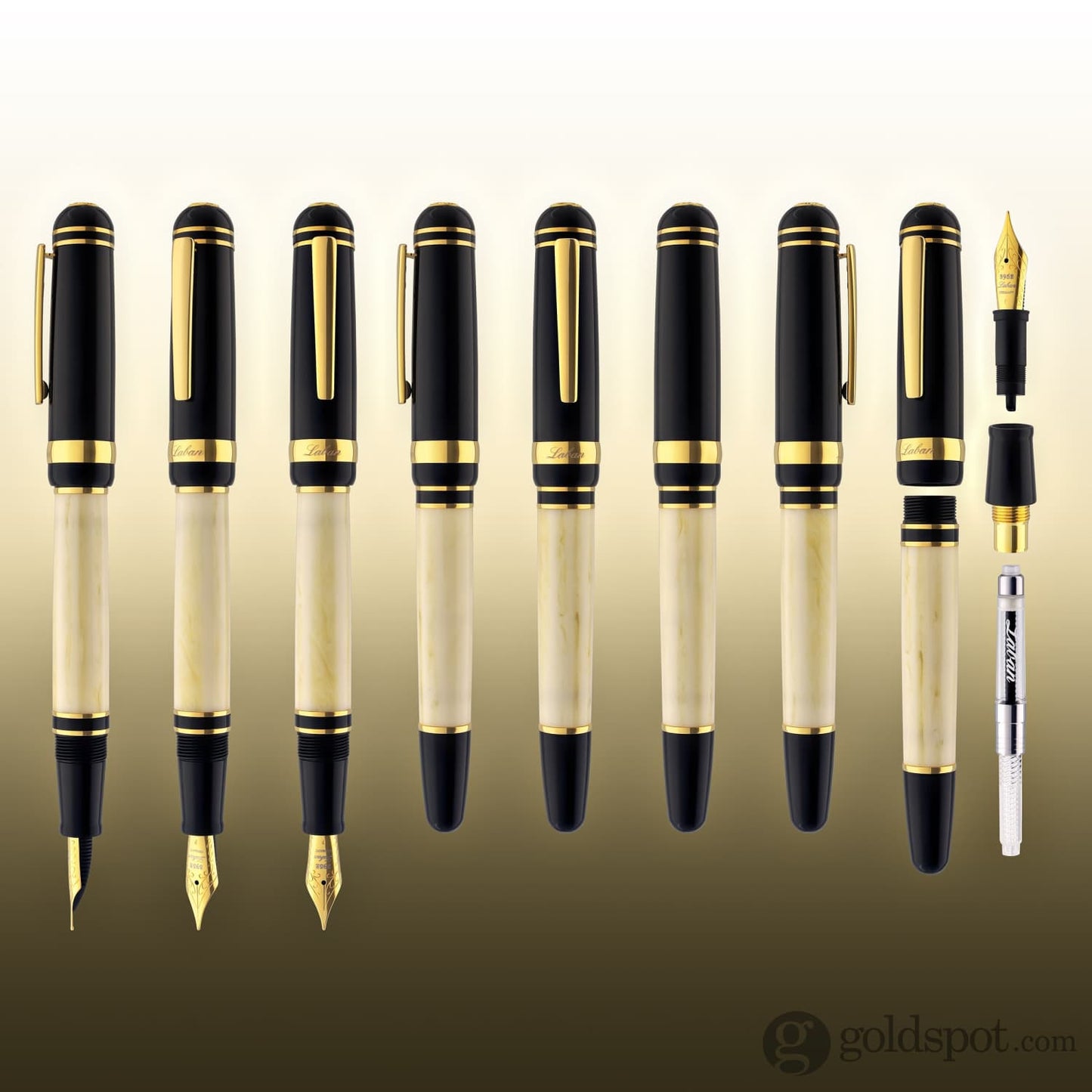 Laban 325 Fountain Pen with Black Cap & Ivory Barrel Fountain Pen