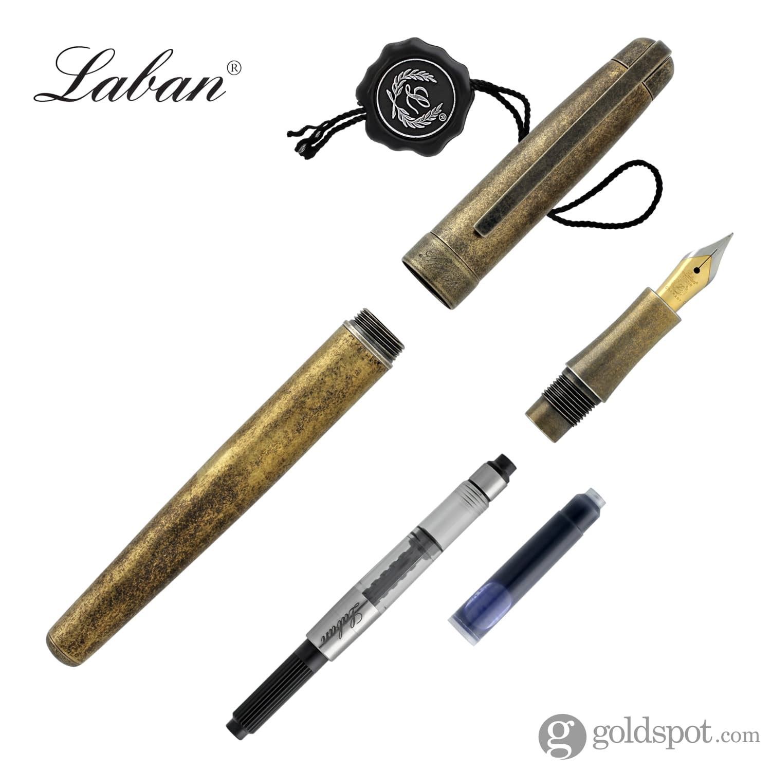 Laban Antique Fountain Pen in Gold - Goldspot Pens