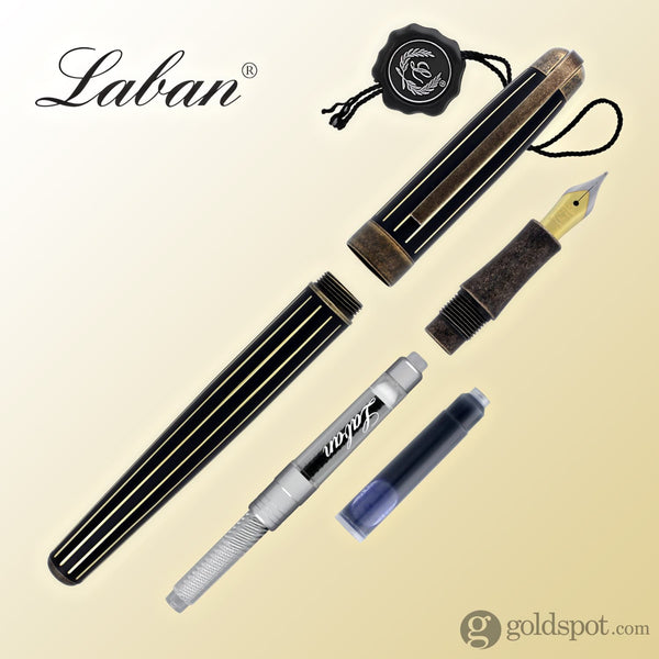 Laban Antique II Fountain Pen in Copper with Lines Fountain Pen