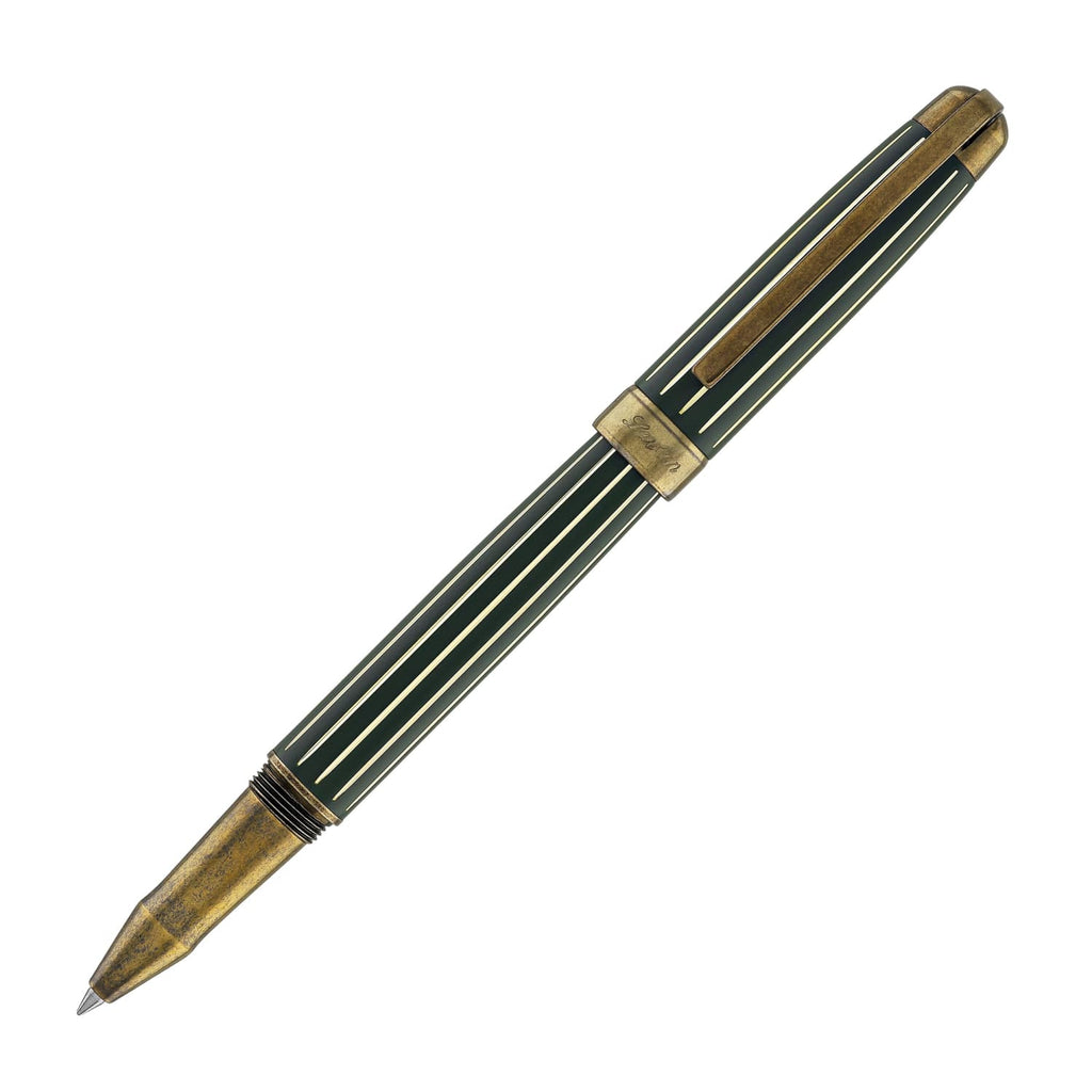 Laban Antique II Rollerball Pen in Green with Lines Rollerball Pen