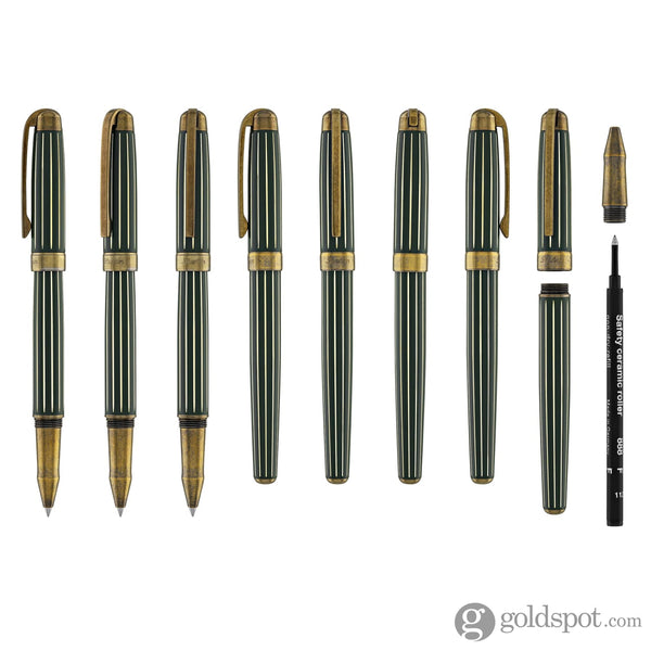 Laban Antique II Rollerball Pen in Green with Lines Rollerball Pen