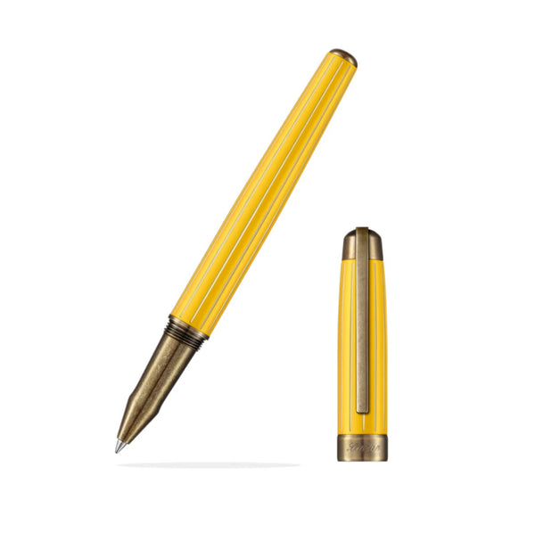 Laban Antique II Rollerball Pen in Yellow with Lines Rollerball Pen